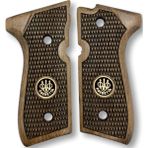 Zib Grips Silah Kabzası - Girsan Yavuz 16, Beretta F92 ile Uyumlu - Açık Kahverengi Renk - Metal Logolu - BRTF92UC030L1