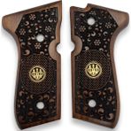 Zib Grips Silah Kabzası - Girsan Yavuz 16, Beretta F92 ile Uyumlu - Koyu Kahverengi Renk - Metal Logolu - BRTF92CV011L1