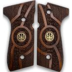 Zib Grips Silah Kabzası - Girsan Yavuz 16, Beretta F92 ile Uyumlu - Koyu Kahverengi Renk - Metal Logolu - BRTF92CV014L2