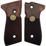 Zib Grips Silah Kabzası - Girsan Yavuz 16, Beretta F92 ile Uyumlu - Koyu Kahverengi Renk - Metal Logolu - BRTF92CV042L1