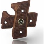 Zib Grips Silah Kabzası - Girsan Yavuz 16, Beretta F92 ile Uyumlu - Sadece Vernik Uygulanmış - Ceviz Ağacı - Metal Logolu - CVBRTF92SV056L1