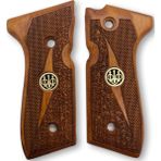 Zib Grips Silah Kabzası - Girsan Yavuz 16, Beretta F92 ile Uyumlu - Tütün Renk - Metal Logolu - BRTF92TN002L1