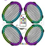 Zibox Poke PK-5653 4 Adet Oval Oto Hoparlör Kapağı Kumandalı Pixel Ledli Rgb Animasyonlu Kapak