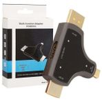 Zibox Powermaster Mini Dp+Dp+Hdmı To HDMI 4K Çevirici - Çok Renkli