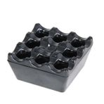 Zicco Melamin Kare Küllük, Kül Tablası 9x9x4.5 cm, Siyah