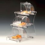 Zicco Polikarbon Fanuslu Akrilik Standlı 3 Katlı GN 1/2 30x58x72 cm Teşhir Standı