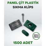 Zidi Plastik 1500 Adet Antrasit Gri Akıllı Vidalı Panel Çit Plastik Sıkma Klips