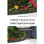 Zidi Plastik Dekoratif Plastik Bahçe Çiti ve Peyzaj Çiti 1 Adet Çit (Y: 25 cm / G: 25 Cm) Toprak Ayaklı - Antrasit