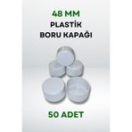 Zidi Plastik Plastik Boru Kapağı 48 MM (50 Adet) - Açık Gri