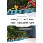 Zidi Plastik Y:25 cm G:25 cm Bodrum Mavisi Toprak Ayaklı Dekoratif Plastik Bahçe Çiti ve Peyzaj Çiti