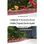Zidi Plastik Y:25 cm G:25 cm Pembe Toprak Ayaklı Dekoratif Plastik Bahçe Çiti ve Peyzaj Çiti