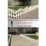 Zidi Plastik Y:32 cm G:4.4 mt 8 Adet Beyaz Toprak Ayaklı Dekoratif Plastik Bahçe Çiti ve Peyzaj Çiti
