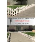 Zidi Plastik Y:32 cm G:55 cm Beyaz Toprak Ayaklı Dekoratif Plastik Bahçe Çiti ve Peyzaj Çiti