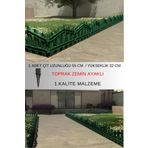 Zidi Plastik Y:32 cm G:55 cm Yeşil Toprak Ayaklı Dekoratif Plastik Bahçe Çiti ve Peyzaj Çiti
