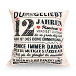 Zidoley 12 yaş doğum günü kız ve erkek çocuklar için hediyeler, 45 x 45 yastık kılıfı, dekorasyon, 12. doğum günü hediyesi, kız çocuk, oğul, torun, arkadaş için ilham verici dekoratif yastık kılıfları
