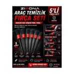 zifona Oto Detay Fırça Seti 5 Adet Farklı Boyutlarda Oto Araba Yıkama Klima Temizleme Fırçası