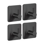 Zift Unique 4 Adet Paslanmaz Çelik Siyah Banyo Askısı Bornoz Askısı Havlu Askısı Havluluk Paslanmaz Hooks