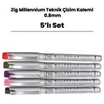 Zig 0.8 mm 5 Renk Millennium Teknik Çizim Kalemi