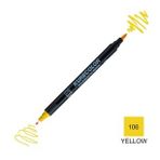 Zig Kurecolor Mangaka Fine & Brush CNKC-2200 106 Yellow Yellow Çift Taraflı Markör Kalem