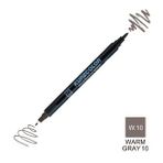 Zig Kurecolor Mangaka Fine & Brush CNKC-2200 W.10 Warm Gray 10 Çift Taraflı Markör Kalem