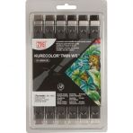 Zig Kurecolor Twin Ws Warm Gray Color 12'li Marker Seti