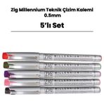 Zig Millennium 0.5 mm 5'li Teknik Çizim Kalemi