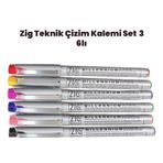 Zig Set 3 6'lı 0,1 mm Teknik Çizim Kalem