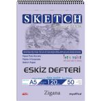 Zigana A5 Spiralli Eskiz Defteri – 50 Yaprak 120 G Çizim Kağıdı Sketchbook