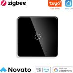 Zigbee Dokunmatik Akıllı Duvar Anahtarı - Siyah Renk ( Tuya, Smart Life, ZIGBEE2MQTT Uyumlu ) - Tekli