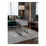 Zigon 4 LÜ TEKERLEKLİ METAL AYAK SEHPA MDF