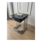 Zigon 4'LÜ TEKERLEKLİ SEHPA ( KROM CARRARA )