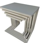 Zigon Ilgz 18478 Sehpa C Model Klasik 4Lu Lake Krem Kayin Ayak Tekerlek El Yapim