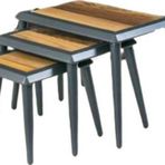 Zigon Osm 17603 Cerceve Model Sehpa Parlak Ceviz-Gri Kayin Retro Ayak El Yapim