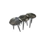 Zigon Osm 18530 Papatya Model Sehpa Ahsap Siyah Desan Metal Celik V Ayak El Yapim