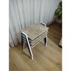 Zigon Sehpa 4'lü Mermer Desenli Tepsi Model
