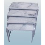 Zigon Sehpa 90220 Demet Metal Model Nikelaj Ayak Ahşp Mermer Dalga Desen El Yapım