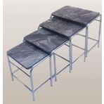 Zigon Sehpa Demet Model Metal Nikelaj Ayak Açık Siyah Mermer Desen Tabla El Yapım