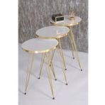 Zigon Sehpa Gold Beyaz Tel