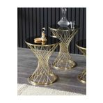 ZİGON SEHPA TAKIMI MOBİLYA Pota Zigon Sehpa Gold Ayak Bronz Aynalı Sehpa