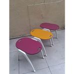 Zigon Sehpa Tepsi Bşk 90574 Hardal Mor Tabla Beyaz Ayak Lake Boyalı El Yapım