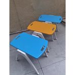 Zigon Sehpa Tepsi Bşk 90575 Hardal Turkuaz Tabla Beyaz Ayak Lake Boyalı El Yapım