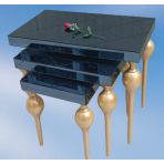 Zigon St Ilgz 18100 Sehpa Tombul Model Parlak Gold Kayın Ayak Çizgi Ayna El Yapım