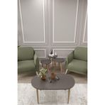 Zigon ve Orta Sehpa Seti | Salon Seti | Sehpa Seti | Oturma Odası Seti | Oval - Koyu gri