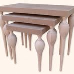 Zigon18084 Ilgz Tombul Ayak Model Sehpa Kayın Torna Klasik Mdf Tabla Ham El Yapım