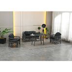 Zigonzi Berlin, 2+1+1 Rattan Bahçe Mobilyası, Antrasit Gri,Antrasit Gri , Açık Gri,Bordo,Kırmızı,Mavi,Kahverengi