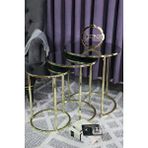 Zigonzi C Zigon Sehpa Gold Ayak Füme Ayna Cam