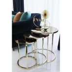 Zigonzi Gold Bronz Aynalı Zigon Sehpa