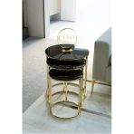 Zigonzi Gold Metal Siyah Cam, Zigon Sehpa