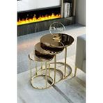 Zigonzi Liv Aks 3'lü Gold Zigon Sehpa (bronz Aynalı)
