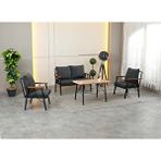 Zigonzi Rüya, 2+1+1 Bahçe-Balkon Mobilyası, Antrasit, Süngerli Gri